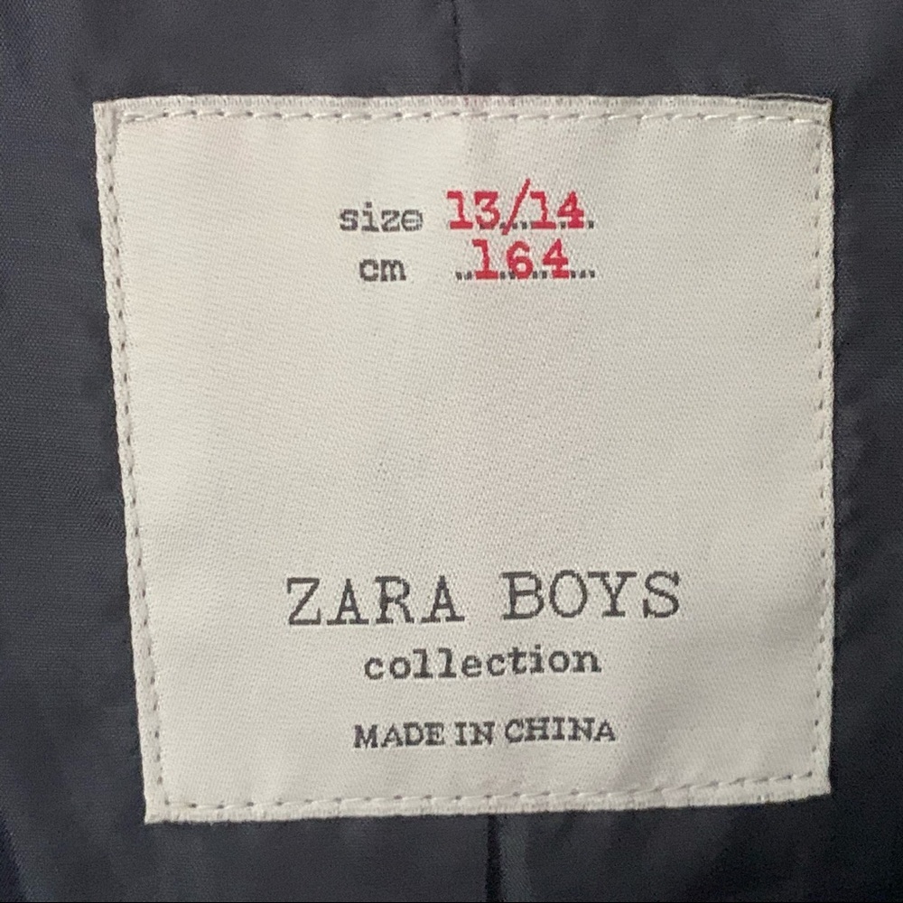 New ZARA Boys Blazer Blue Tailored Fit Wool Blend Traditional Holiday Size 13/14 - Picture 2 of 13